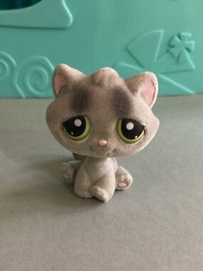 Littlest Pet Shop Flocked Tabby Cat #323